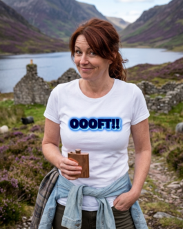 OOOFT!! Scottish Slang (Ladies Fit) T-Shirt | Neon 3D Graphic Streetwear