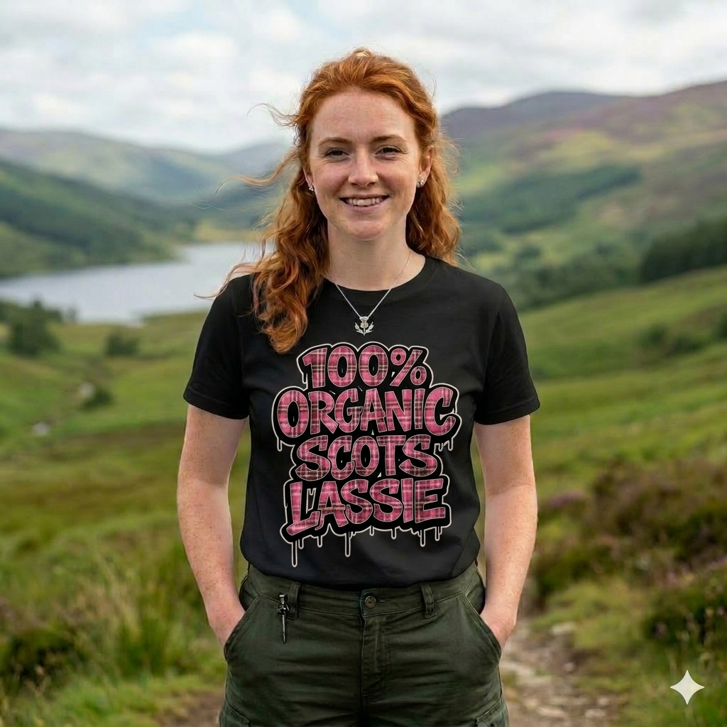 Organic Scots Lassie - Organic approved T Shirt - Image 2