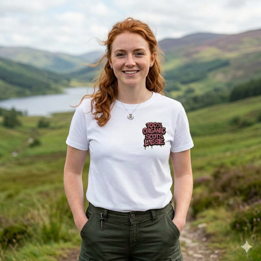 Organic Scots Lassie (Pocket Style) - Organic approved T Shirt