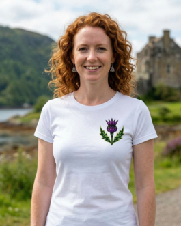 Ladies Fit Thistle Streetwear Tee – Iconic 195 Black Cotton T-Shirt | Aff The Cuff
